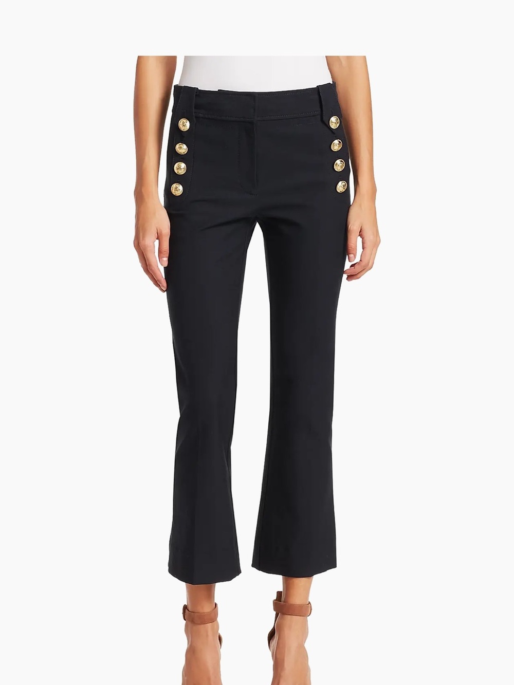 10 Crosby Derek Lam Black Waistband Trousers